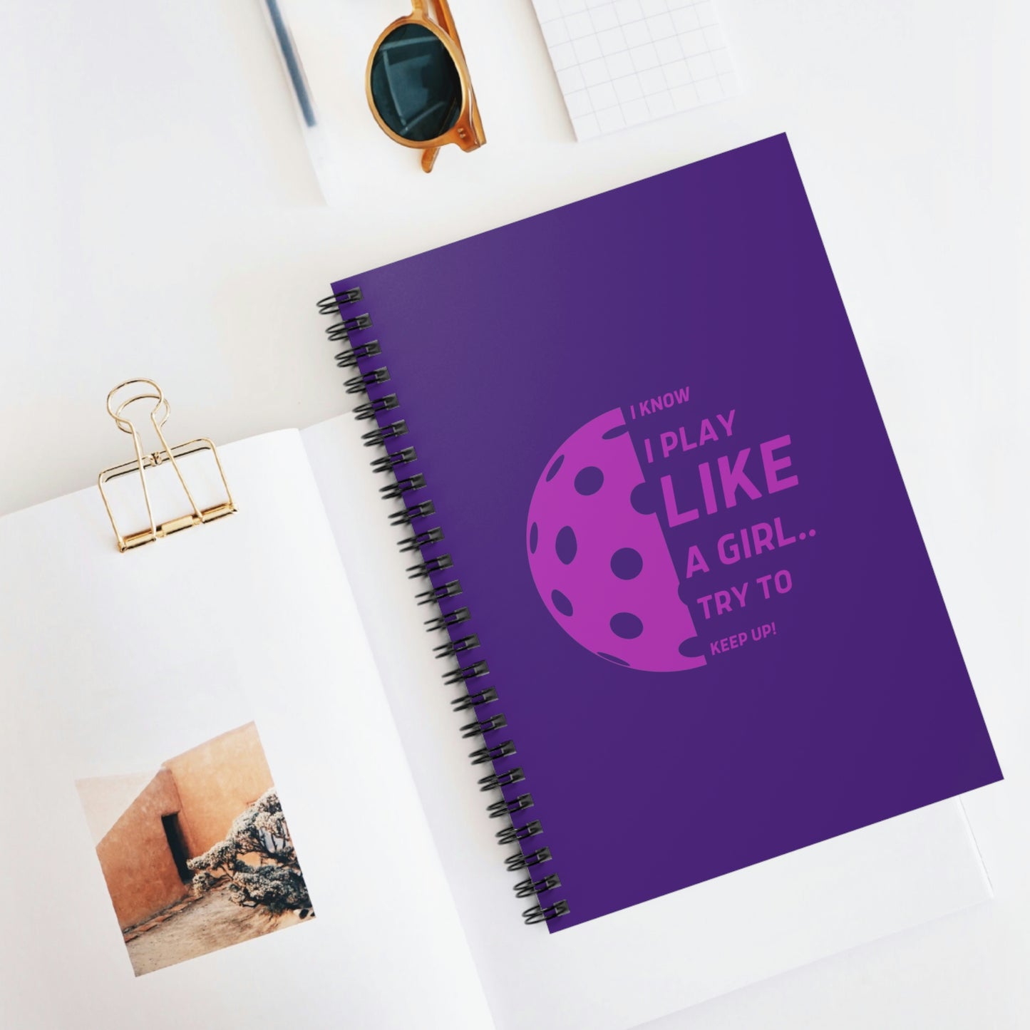 Spiral Notebook - Ruled Line  (Purple Graphic)